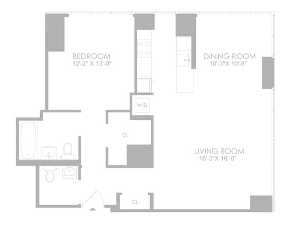 Floor Plan  A floor plan for an apartment complex called Sky.