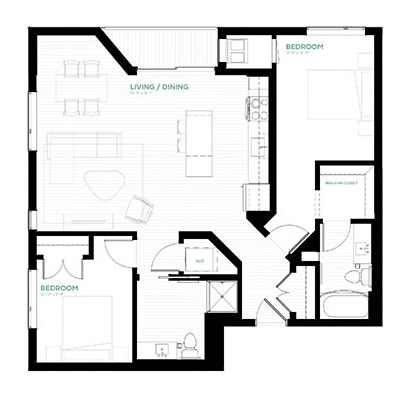 Viridium Floor Plan at Viridium Apartments, Minneapolis, 55401
