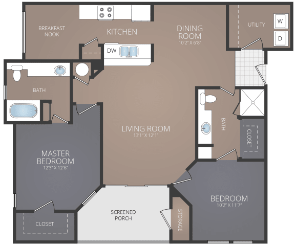 a floor plan of a 2 bedroom apartment
