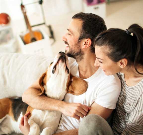Family With Dog at Golden Arms Apartments, Colorado, 80401
