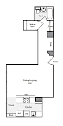 Studio and 1 Bath FloorPlan | 507 Sq. Ft. at Skye at Belltown Apartments, Washington 98121