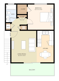  Floor Plan One Bedroom One Bathroom