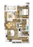 The Carolinian Apartments in Wilson, North Carolina One Bedroom Floor Plan