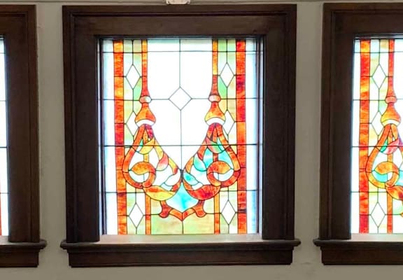 School Entry Stain Glass at San Sofia Luxury Apartments , Integrity Realty LLC, Cleveland, Ohio