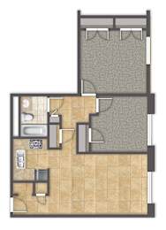 2 Bedroom Floor Plan at Exchange Place Towers, Waterbury, CT