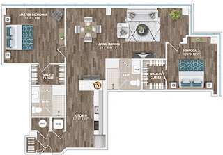B11D Floor Plan at Sinclaire on Seminary, Alexandria, VA 22311