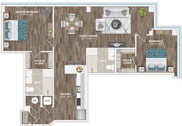 B11D Floor Plan at Sinclaire on Seminary, Alexandria, VA 22311