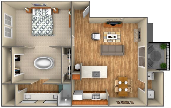 Floor Plan  1-Bedroom floor plan