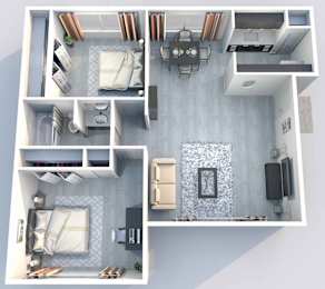 B1 | 2 BED / 1 BATH | 685 SQ FT at Aero White Rock, Dallas, 75238