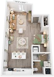 Arbor Floorplan | 617 Sq. Ft. at Flats at West Broad Village, Glen Allen, VA, 23060