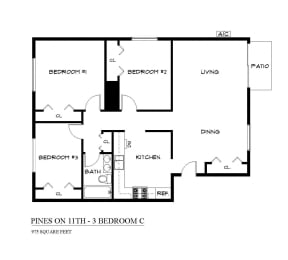  Floor Plan Three Bedroom C
