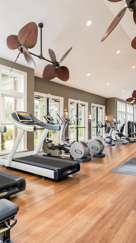 treadmills inside fitness center at Alexander Village