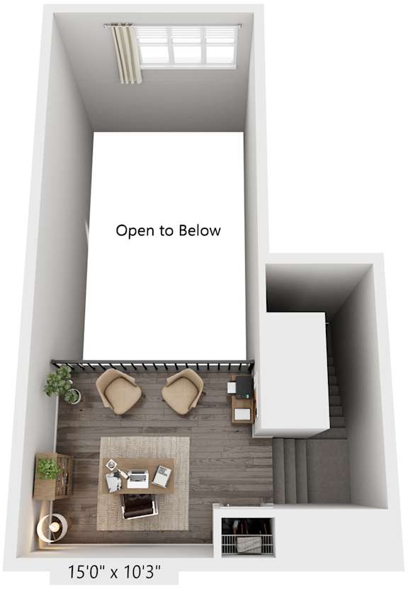 1 Bed 1 Bath Floor Plan | 871  Sq. Ft. at Streets of Greenbrier, Chesapeake, VA