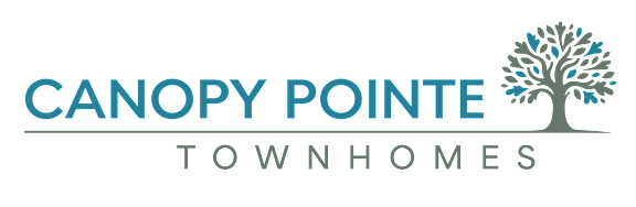 A logo with the words "CANOPY POINTE TOWNHOMES" and a tree graphic.