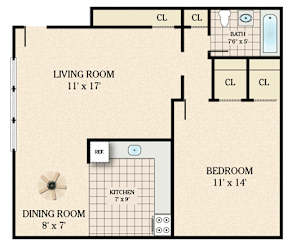Mercury One Bedroom Floorplan