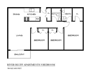  Floor Plan Three Bedroom