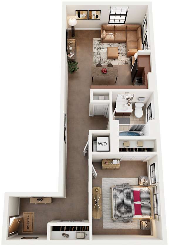 Floor Plan  1 Bed 1 Bath Floor Plan | 650 Sq. Ft. at Mayton Transfer Lofts in Petersburg, VA