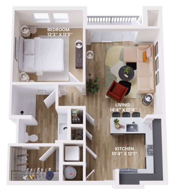 1 bed 1 bath A at Aura Vegas Apartments, Las Vegas, Nevada