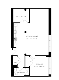 A floor plan of a bedroom and bathroom layout.