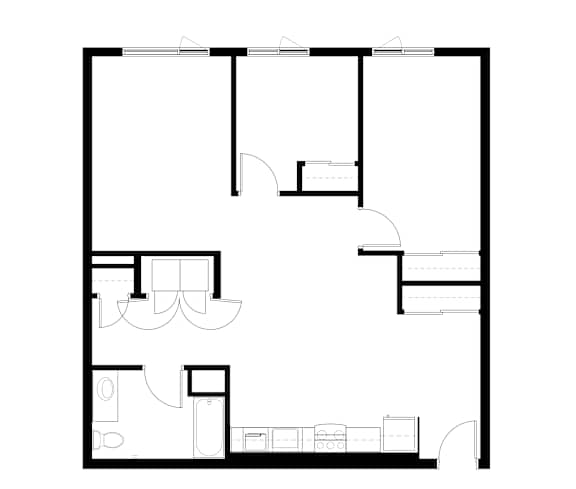 2Bedroom F Floor Plan at Victory Northgate Apartments, Seattle, Washington
