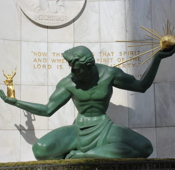 Jason Hutchison green statue.