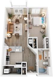 1 Bed 1 Bath Floor Plan | 859 Sq. Ft. at Sterling Manor, 23185