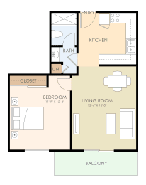  Floor Plan One Bedroom One Bath