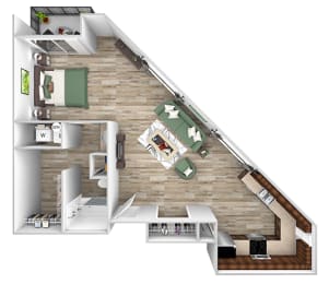bedroom floor plan an in 1 bed 1 bath