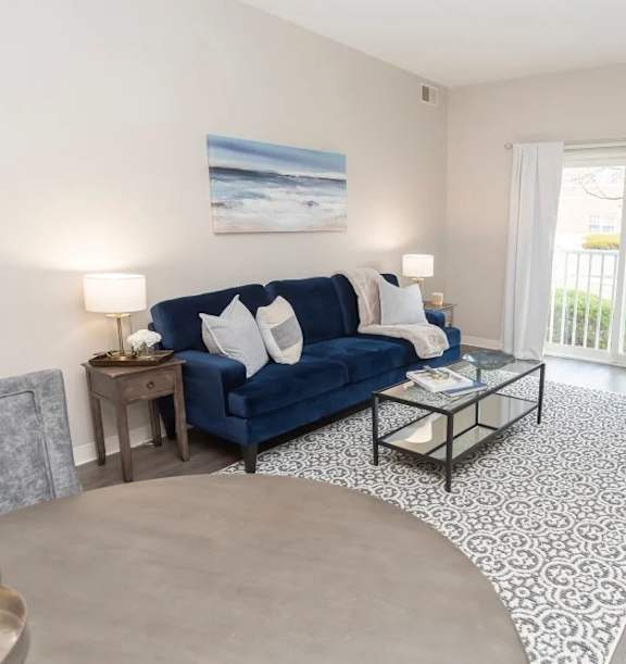 Living room with TV at Hanover Place, Tinley Park, IL, 60477