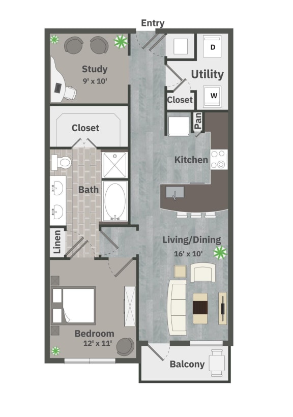 A4A Cooley Alt 842 Sq. ft  at Revl Heights Apartments, The Barvin Group, Houston, TX, 77009