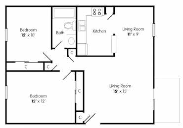  Floor Plan Two Bedroom Apartment