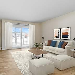 Living room with White Couch 