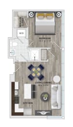 1B7 Floor Plan at 1405 Point, Baltimore, 21231