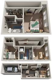 3 Bed 2.5 Bath Floor Plan | 1,423 Sq. Ft. at Promenade at Newnan Crossing in Newnan, Georgia, 30265