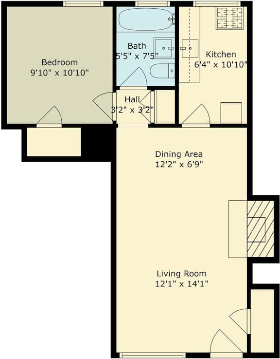 A floor plan for an apartment at 1103 Laurel Street, Unit B, Menlo Park, Ca 94025 is displayed.
