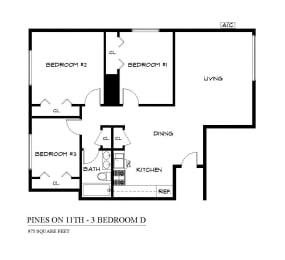  Floor Plan Three Bedroom D
