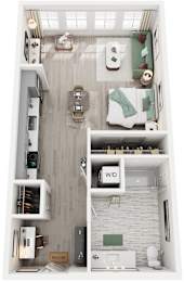 Studio 1 Bath Floor Plan | 540 Sq. Ft. at Lyric at Norton Commons Apartments, Prospect, Kentucky 40059