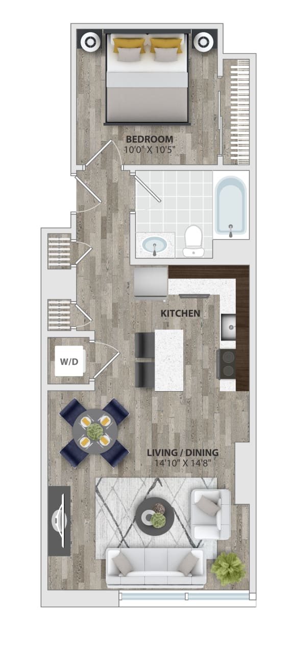 Jb11 Floor Plan at 1405 Point, Maryland, 21231