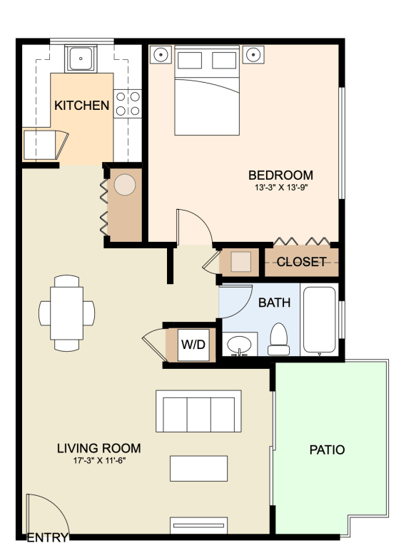 bedroom floor plan | the aspen | apartment homes for rent in pittsburgh, pa