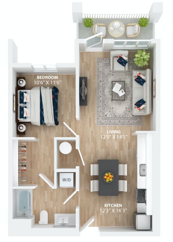 bedroom floor plan | luxury apartments in towson md | the southerly at Scouter's Mountain, Happy Valley, OR 97086