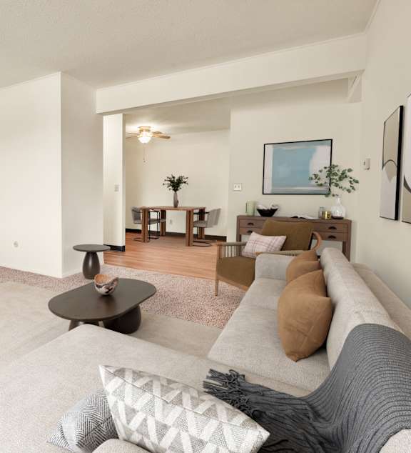 Living Area With TV at Indian Ridge Apartments, Davenport, 52807