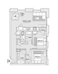 3 bed 2 bath C3 Floor Plan at 99 Front, Memphis, 38103