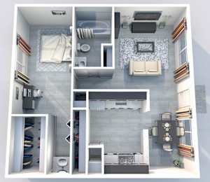 A6 | 1 BED / 1 BATH | 717 SQ FT at Aero White Rock, Texas, 75238