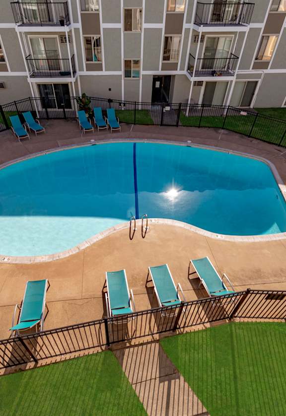Outdoor Pool with chairs at Lou Park, St. Louis Park, Minnesota