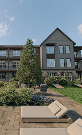 Poolside Lounge Space at Heritage on Hover Apartments, Longmont, 80503