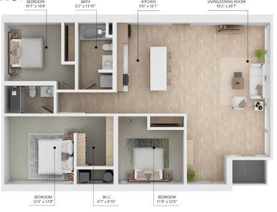 D1 Floor Plan D1 Floor Plan at City Square Lofts, Des Moines
