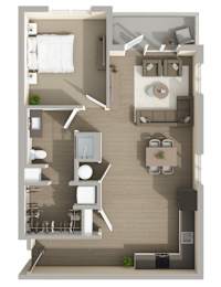 A9 Floor Plan at Harbor Side at Conwood Flats Apartments in Uptown Memphis, TN