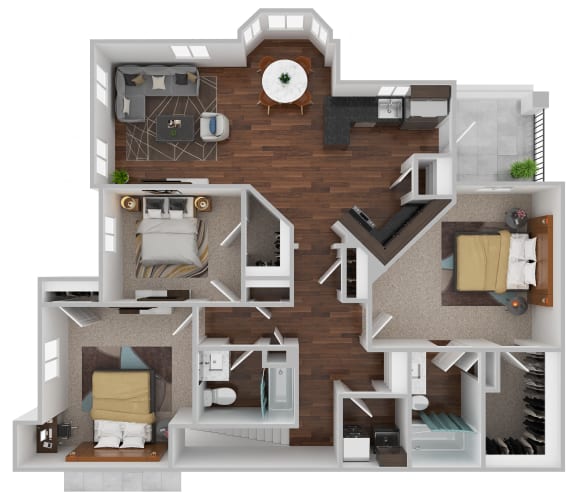 2 bedroom floor plan  the edge at 450  apartments a1 floor plan  1 bedroom  1199 square feet  the grove
