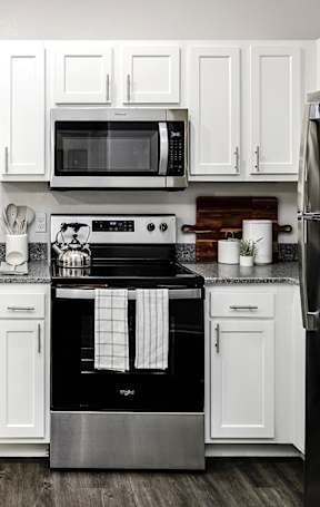 Living room With Kitchen View at Legacy Commons, Omaha, Nebraska