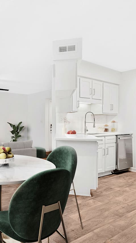 a living and dining area at Caveness Farms Apartments, Wake Forest, 27587